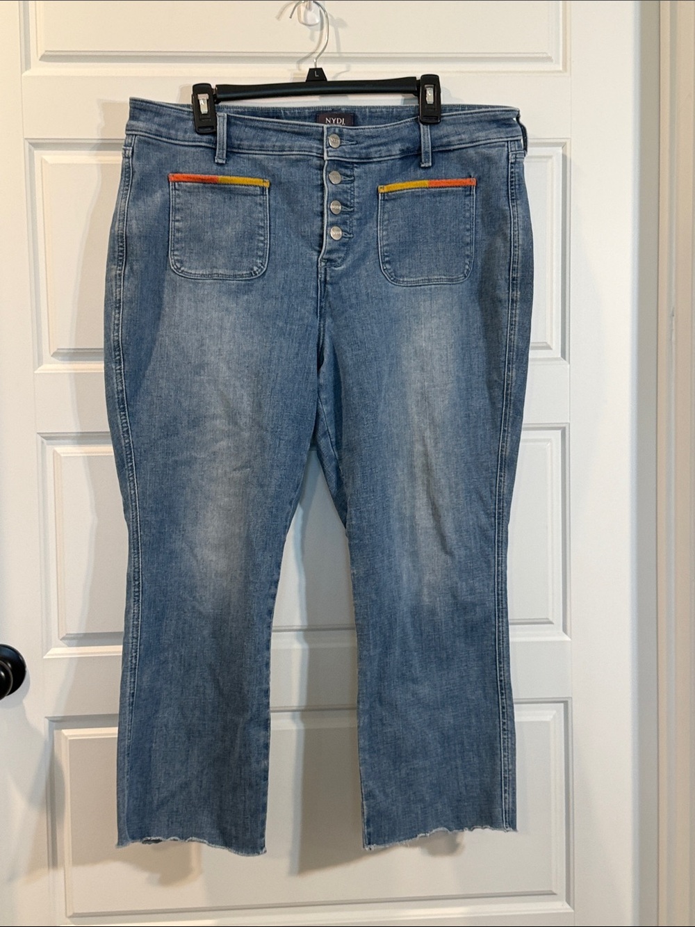 NYDJ Marilyn straight button flaw crop Jeans 18P - Picture 1 of 4